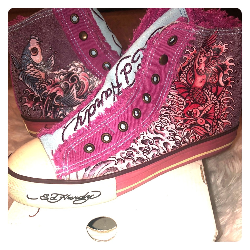 Ed Hardy high top sneakers